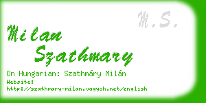 milan szathmary business card