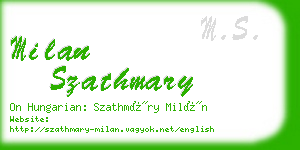 milan szathmary business card